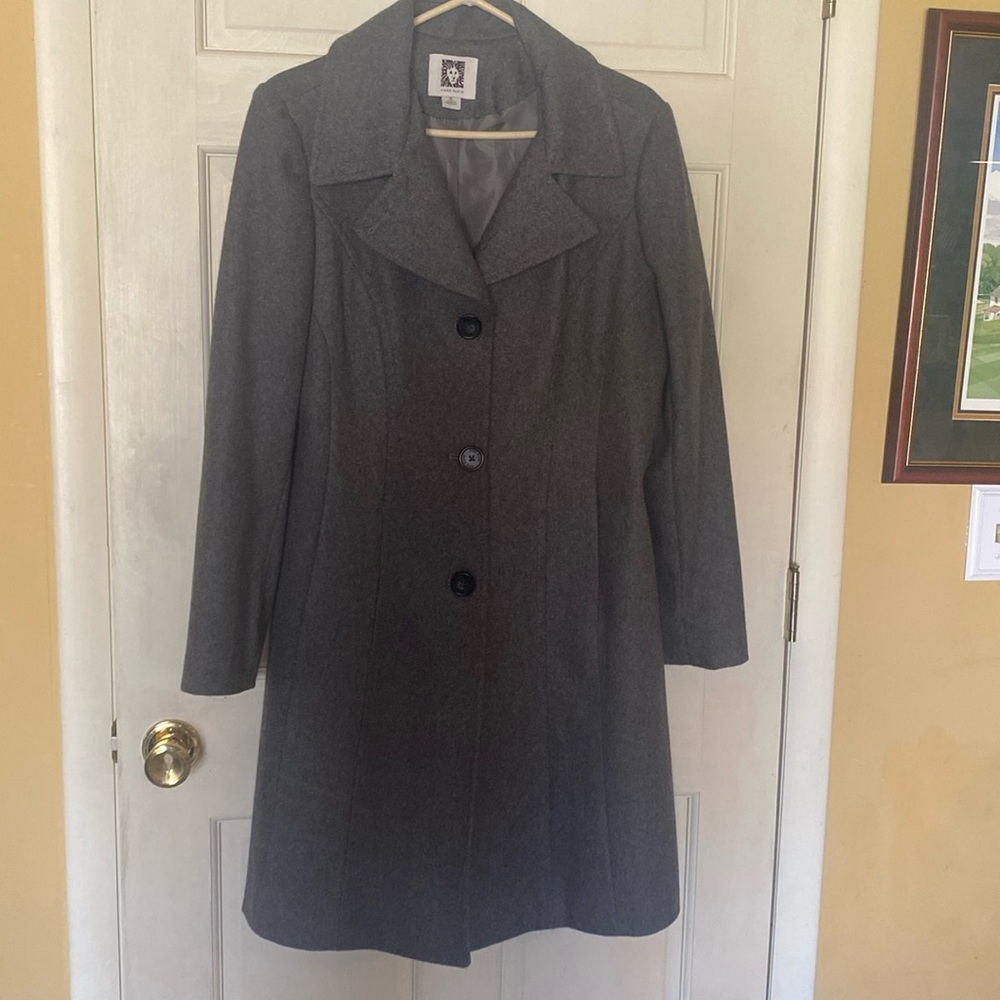 Anne Klein grey XL coat. 60% 30%poly